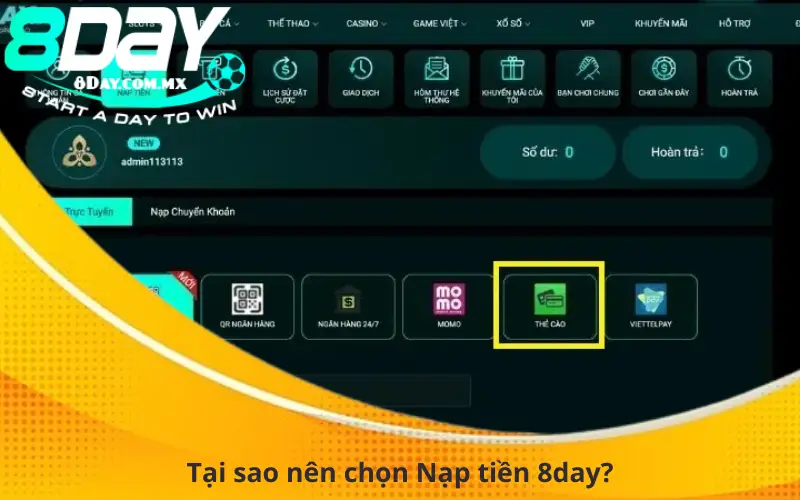 Tại sao nên chọn Nạp tiền 8day?